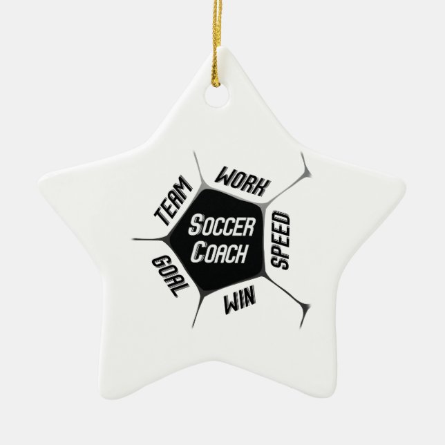 Tack till fotbollscachen Boll Julgransprydnad Keramik (Framsidan)