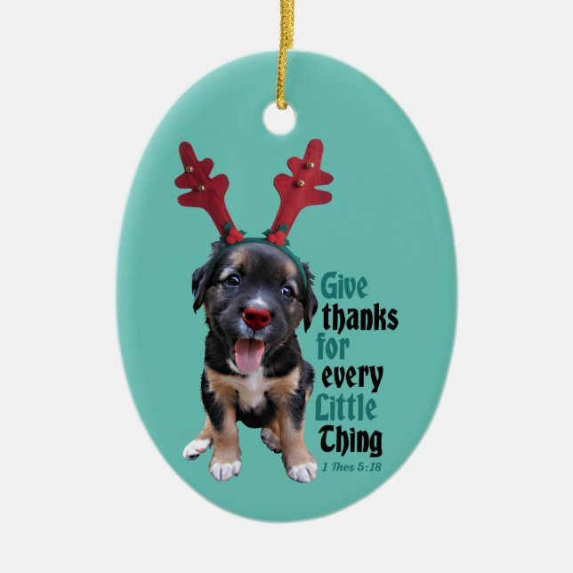 Tack till ge varje liten sak julgransprydnad keramik (Framsidan)