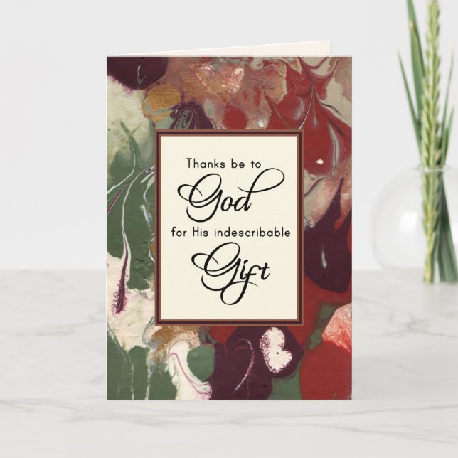 Tack till Gud för hans julklapp Kort (Framsida)