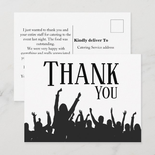 Tack till händelsetsplaneraren vykort (Fram/baksida)