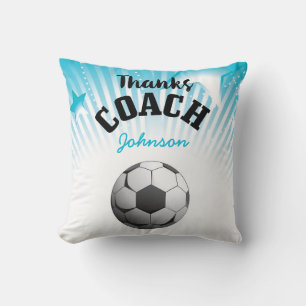 Tack till idrottskassan Aqua Blue Stars Boll Kudde