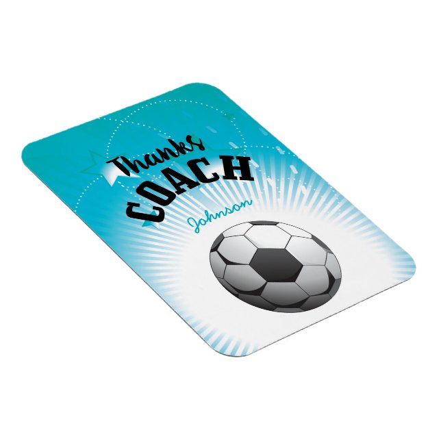 Tack till idrottskassan Aqua Blue Stars Boll Magnet (Högersidan)