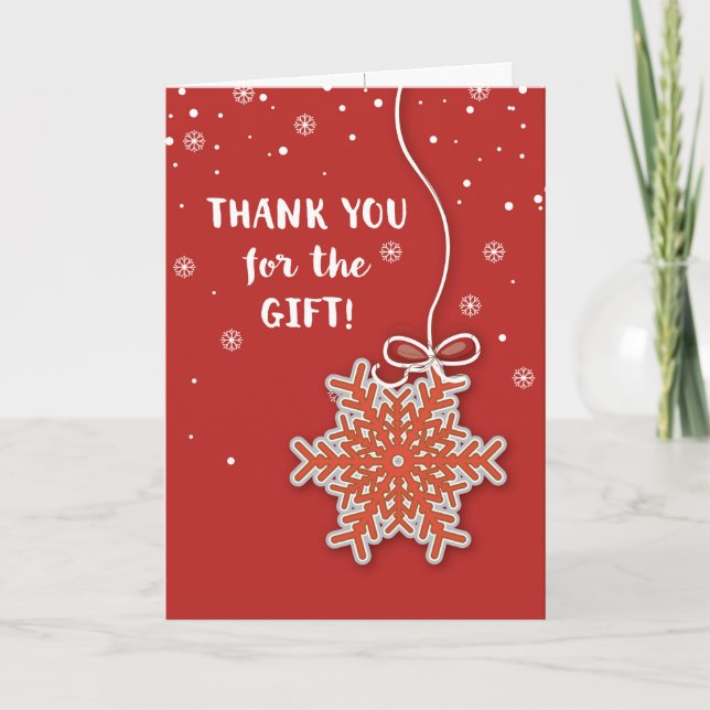 Tack till julgåva, Scarlet Red & Grått S (Framsida)