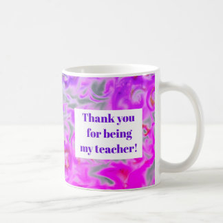 Tack till lärare Lila Rosa Tie-Dye Kaffemugg
