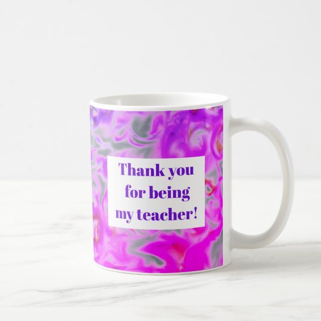 Tack till lärare Lila Rosa Tie-Dye Kaffemugg (Höger)