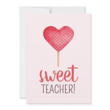Tack till lärare med rosa hjärtagodis