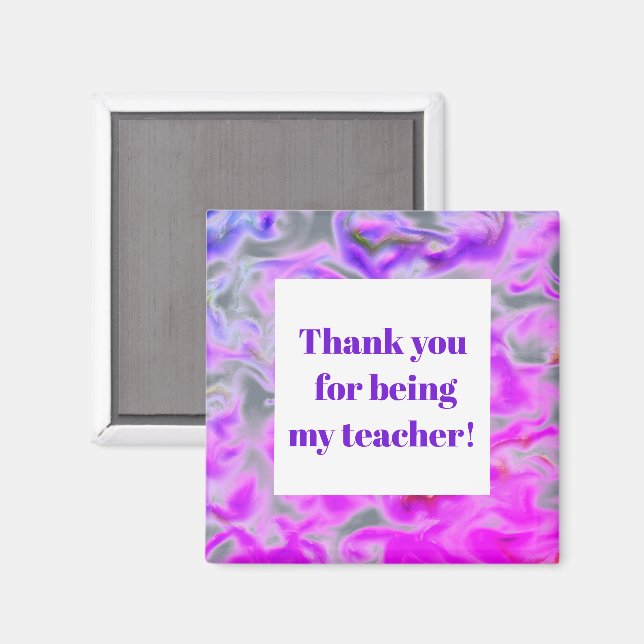 Tack till lärare Rosa Lila Tie-Dye Tack Magnet (Front/Back)