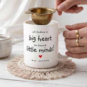 Tack till lärare Stora hjärtan lär små sinnen Kaffemugg