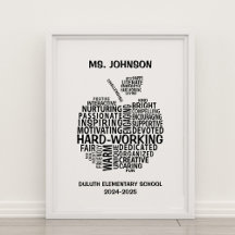 Tack till lärare Typografi Äpple Word Cloud