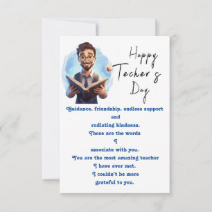 Tack till läraren kort