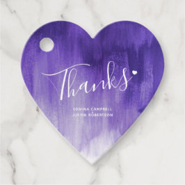 Tack till lila abstrakt bröllopsförmånliga märkre gåvor etiketter