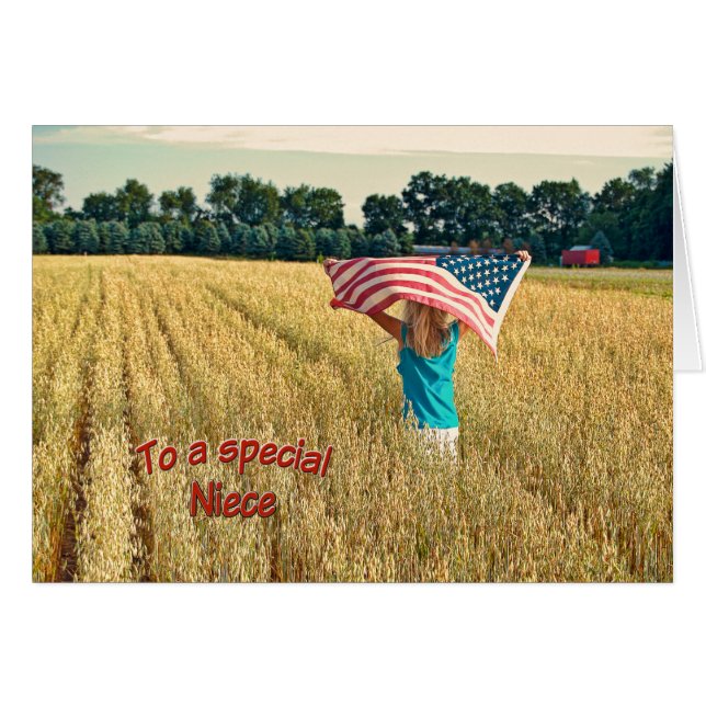 Tack till Militära Niece Hälsningskort (Framsidan Horizontal)