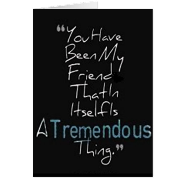 **TACK** TILL MIN FANTASTISK VÄNNE HÄLSNINGSKORT (Framsidan)