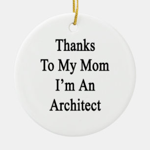 Tack till min mamma mig förmiddag en arkitekt julgransprydnad keramik