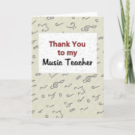 Tack till min musiklärare kort