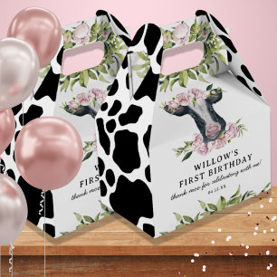 Tack till Moo om året Blommigt Cow Girl Birthday Presentaskar