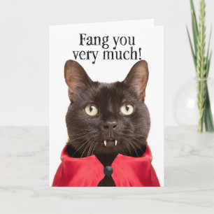 Tack till nån som gillar Cat Vampre Humor Helgkort