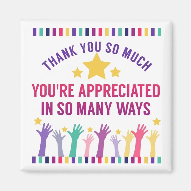 Tack till NYCKEL-ARBETSTAGARE Magnet (Framsidan)