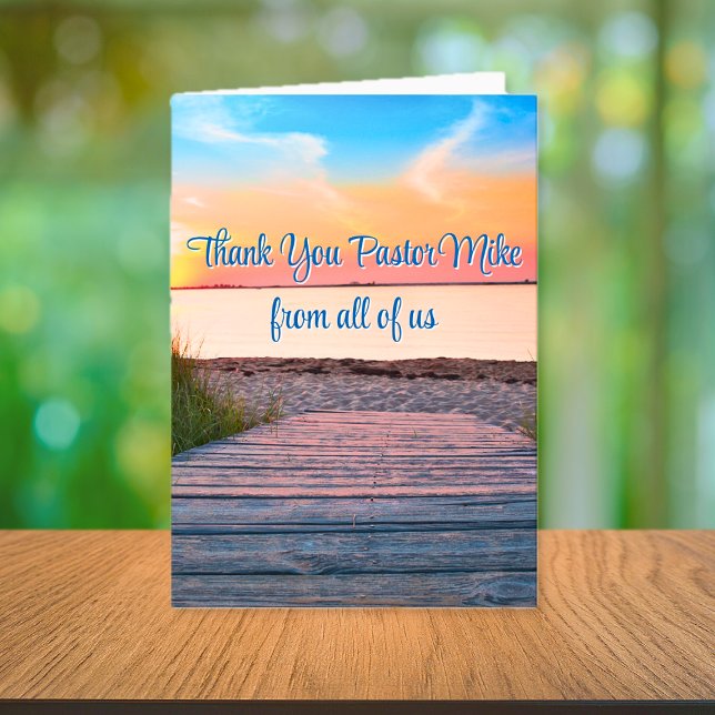 Tack till Ocean Beach-pastor från församlingen Kort (Ocean Beach Pastor Appreciation From Congregation Thank You Card)
