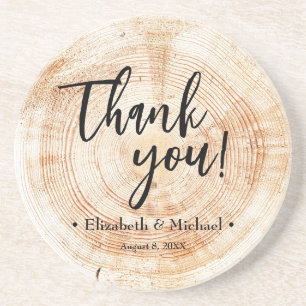 Tack till personlig Wood bark ringar personligt br Underlägg