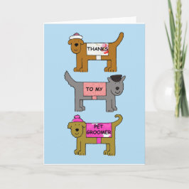 Tack till Pet Groomer Tecknad hund Kort