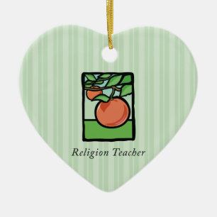 Tack till religiös lärare, Apple Julgransprydnad Keramik