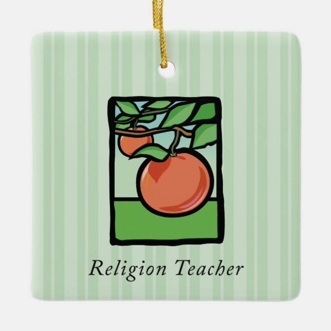 Tack till religiös lärare, Apple Julgransprydnad Keramik (Framsida)
