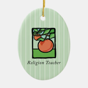 Tack till religiös lärare, Apple Julgransprydnad Keramik