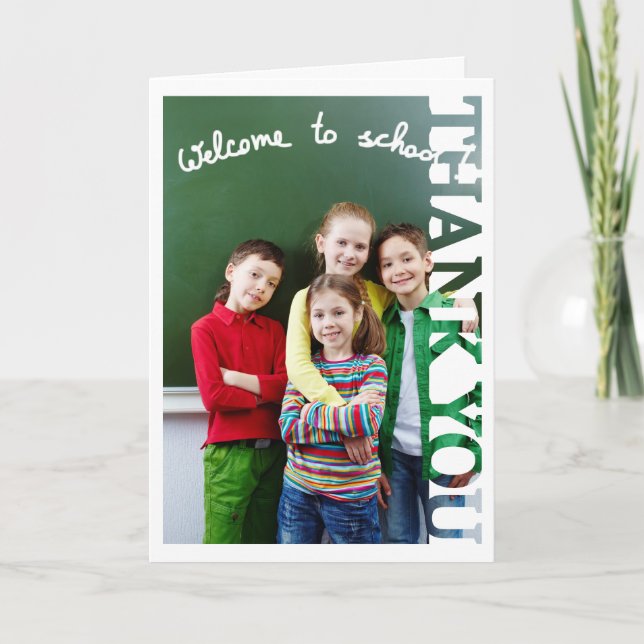 Tack till skolans personal Foto Tack Kort (Framsida)