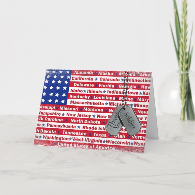 Tack till Soldier Kort (Framsida)