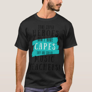 Tack till superhjälte musiklärare t shirt