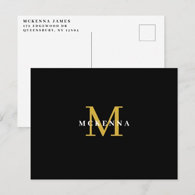 Tack till svart guld affärskund klient vykort (Fram/baksida)