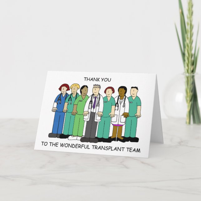 Tack till Tecknaden för transplantationsteamet Kort (Framsida)