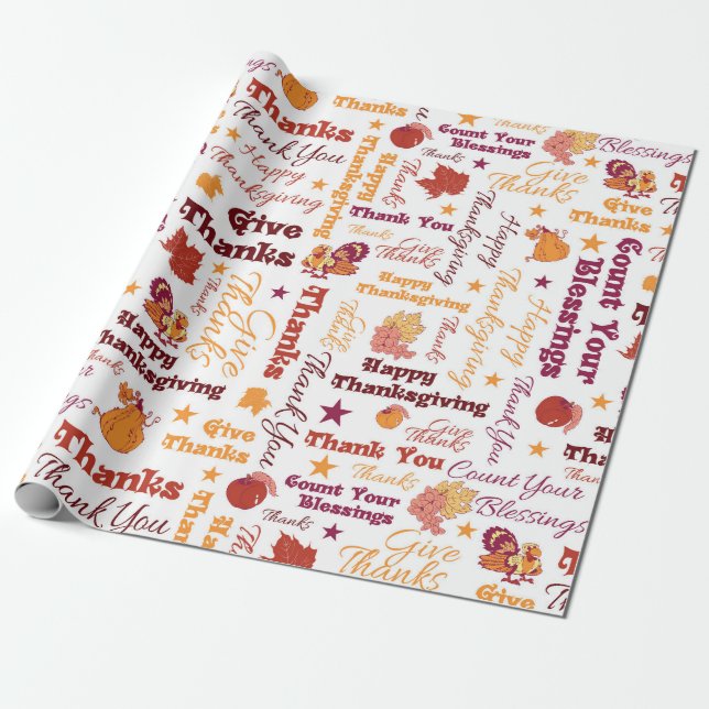 Tack till Thanksgiving  Presentpapper (Utrullad)