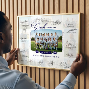 Tack till tränaren - fotbollslagets signatur poster