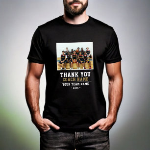 Tack till träningsteamet Namn och Photo Black T Shirt