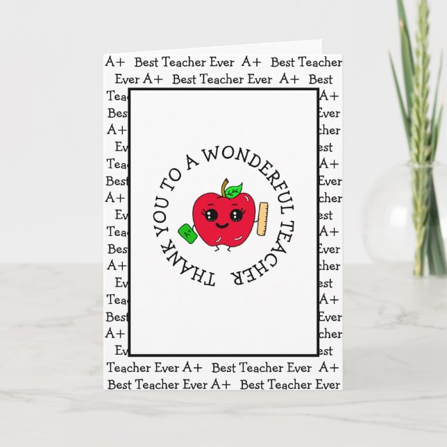 Tack till underbara läraruppskattningar kort (Framsida)