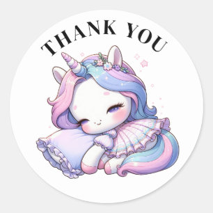Tack till Unicorn Stickers Runt Klistermärke
