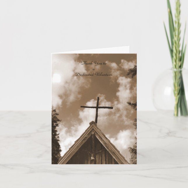 Tack till volontäranteckningskort, gammal kyrka (Framsida)