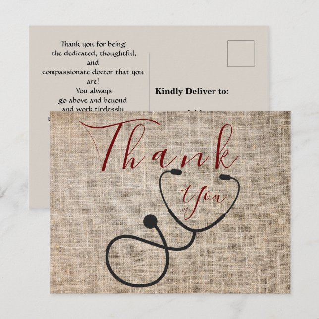 Tack till vykortet doktor helg vykort (Fram/baksida)