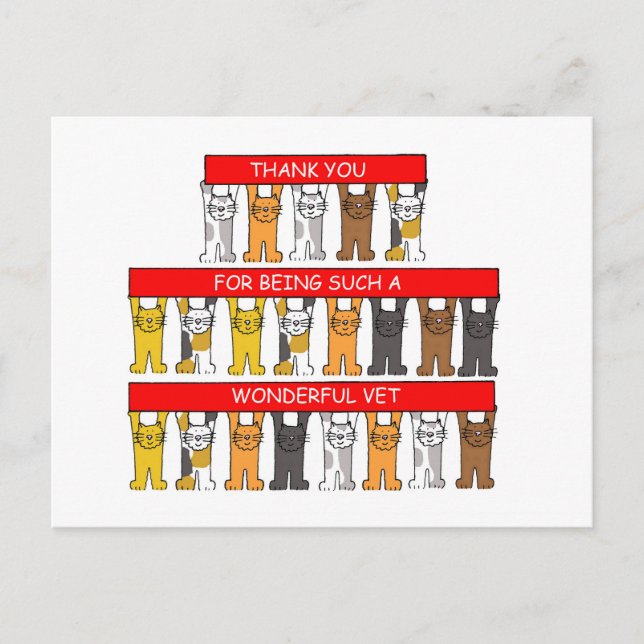 Tack till Wonderful Veterinarian Vykort (Framsida)