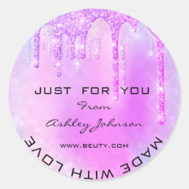 Tack tillverkad med Kärlek-bläckpatroner Glitter Runt Klistermärke