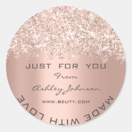 Tack tillverkad med Kärlek Glitter-konfetti Ro Ets Runt Klistermärke