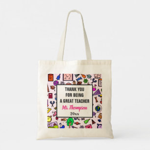 Tack Tote Bag för skollärarutvärdering Tygkasse