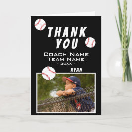 Tack Tränare Baseball Svart Fotokort Kort
