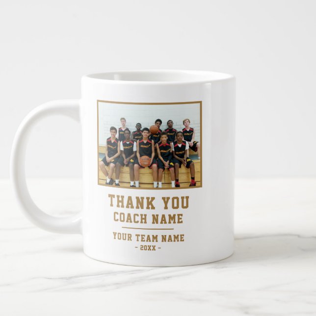 Tack Tränare Lag Namn Foto Jumbo Mugg (Vänster)