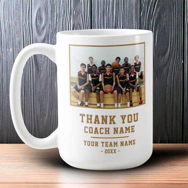 Tack Tränare Lag Namn Foto Kaffemugg (Skapare uppladdad)