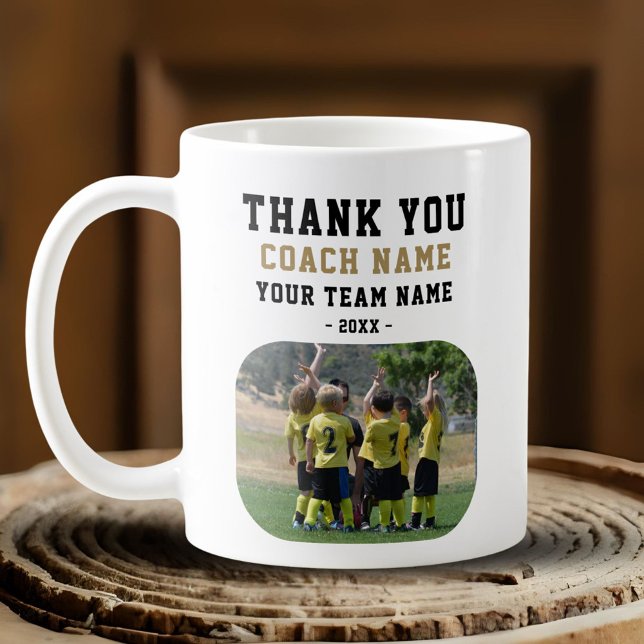 Tack Tränare med Lag Namn Foto Kaffemugg (Skapare uppladdad)