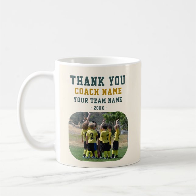 Tack Tränare med Lag Namn Foto Kaffemugg (Vänster)