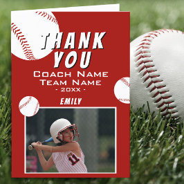 Tack Tränare Röd Softboll Foto Kort